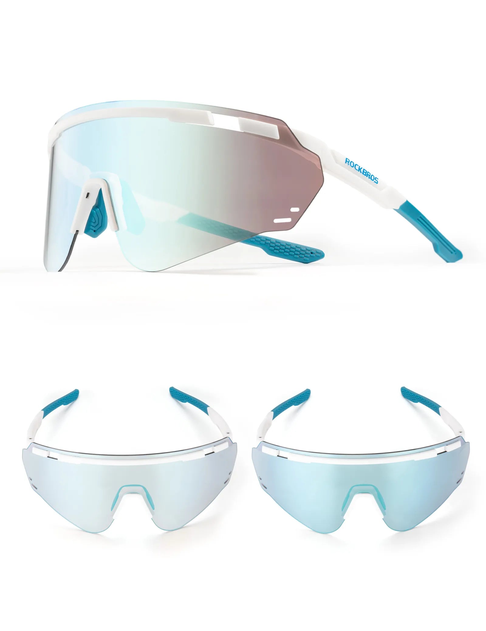 ROCKBROS Photochromic Cycling Sunglasses with UV400 Protection
#Color_White