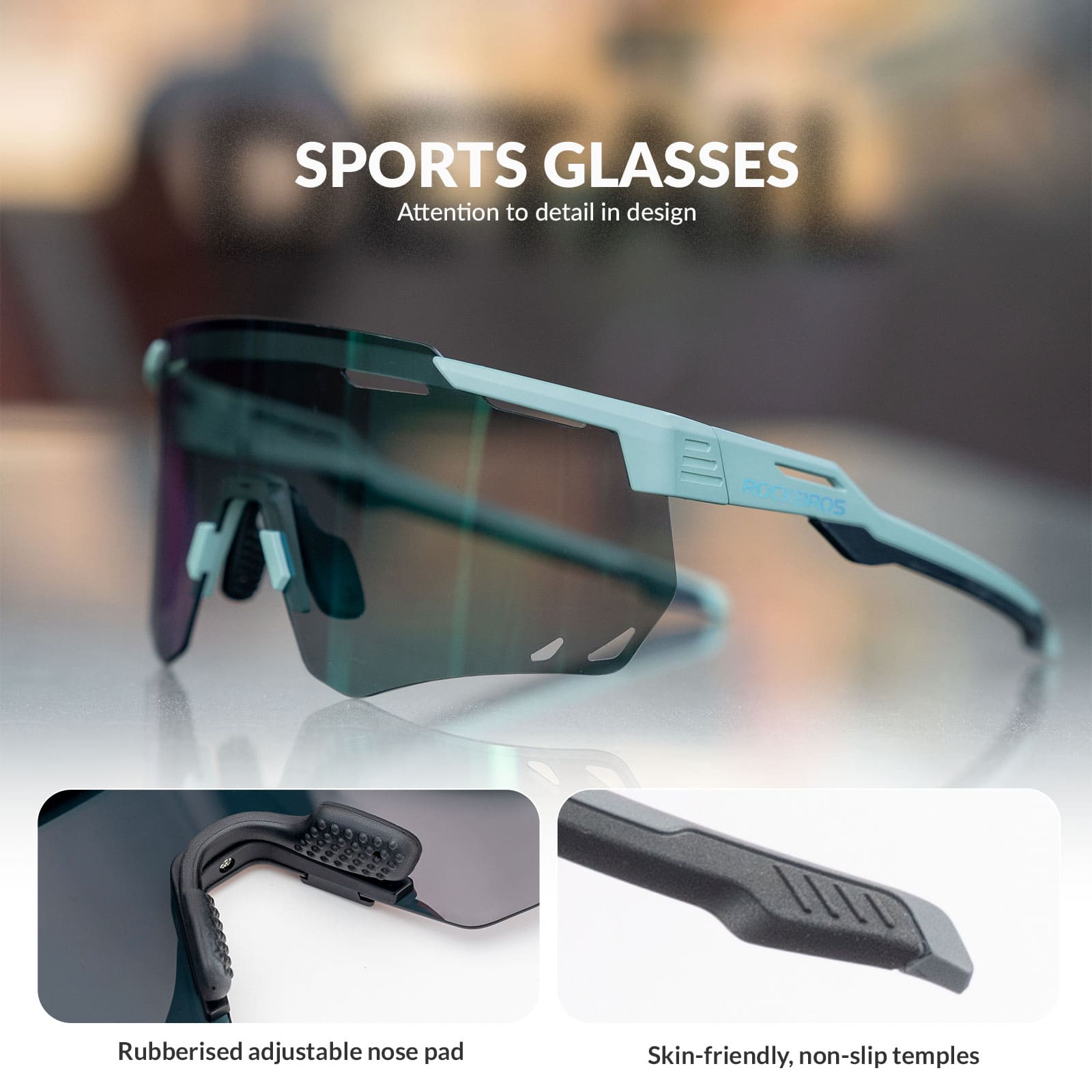 ROCKBROS photochromic windproof cycling glasses for outdoor riding
#Color_Green