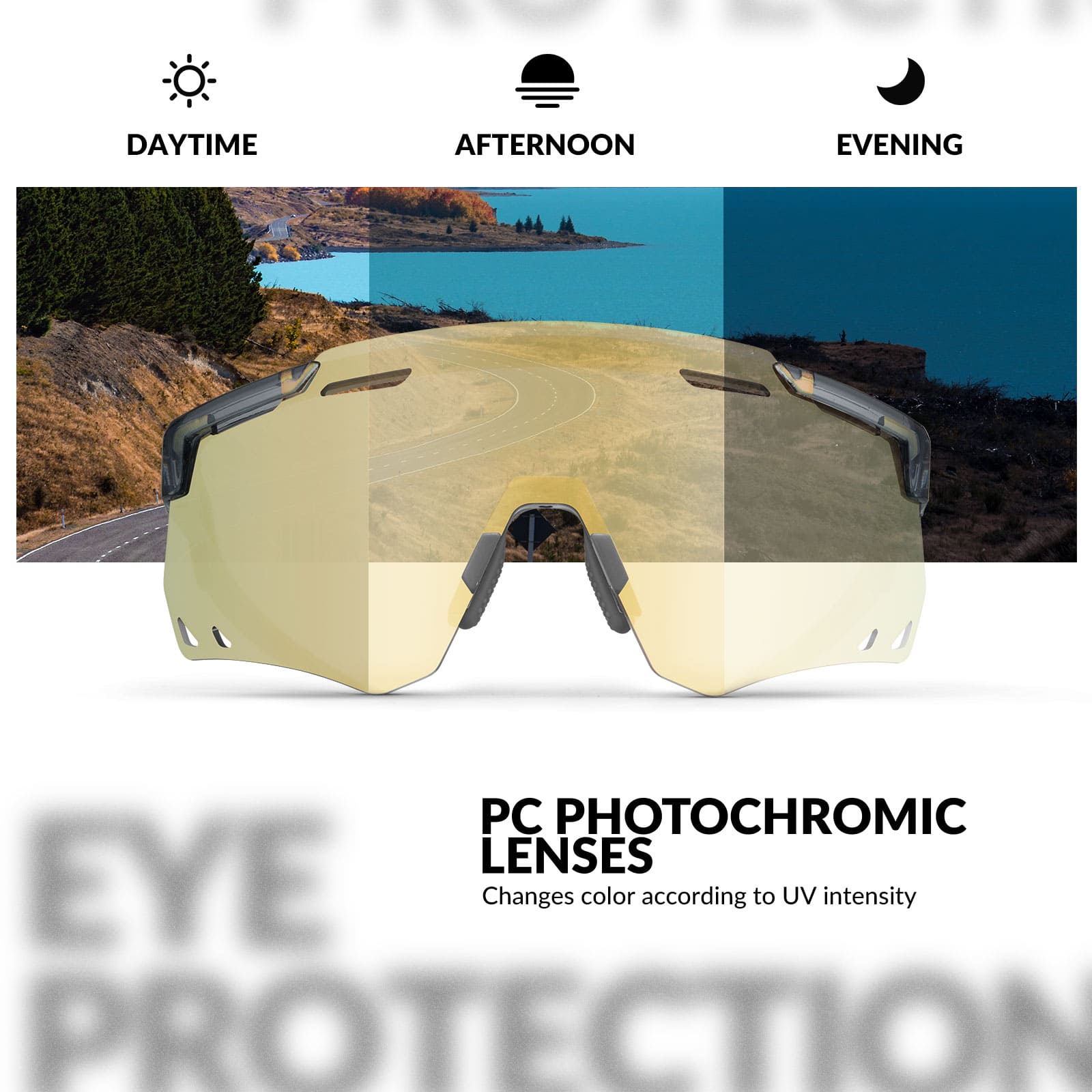 ROCKBROS photochromic windproof cycling glasses for outdoor riding
#Color_Light Golden