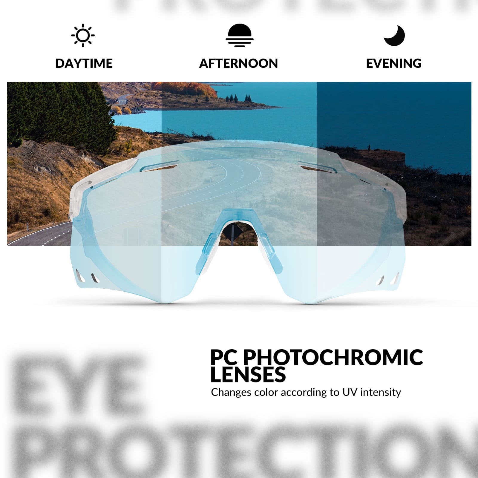ROCKBROS photochromic windproof cycling glasses for outdoor riding
#Color_Blue White