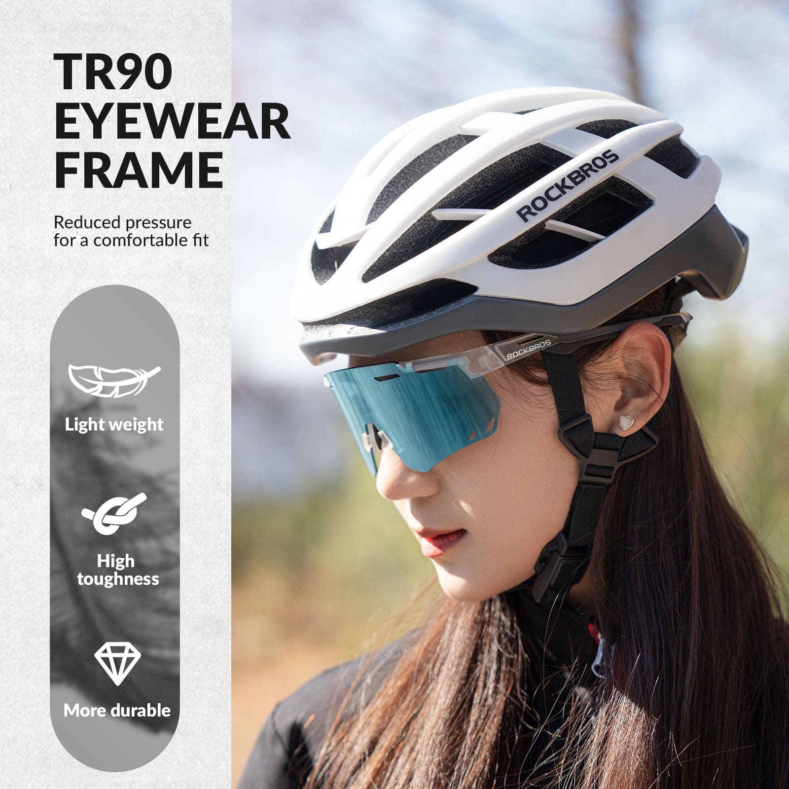 ROCKBROS photochromic windproof cycling glasses for outdoor riding
#Color_Blue White