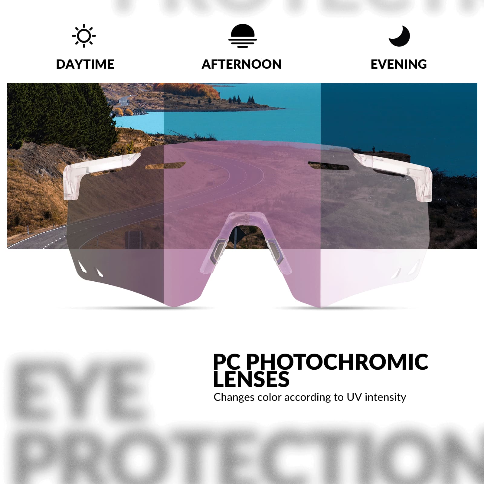 ROCKBROS photochromic windproof cycling glasses for outdoor riding
#Color_Purple