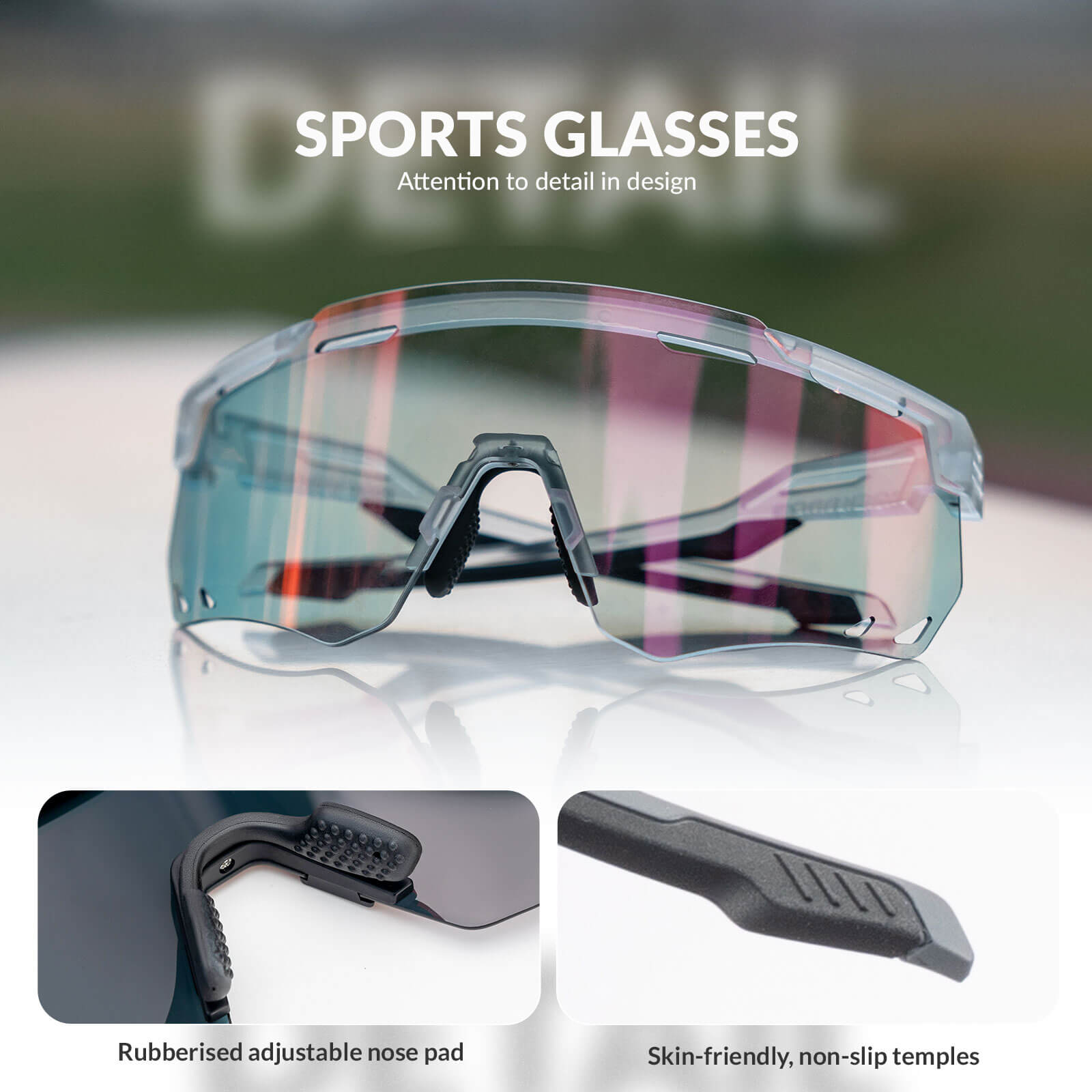ROCKBROS photochromic windproof cycling glasses for outdoor riding
#Color_Red