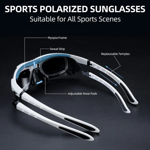 ROCKBROS Polarized Cycling Sunglasses with 5 Interchangeable Lenses for Outdoor Sports and Cycling
#Color_White