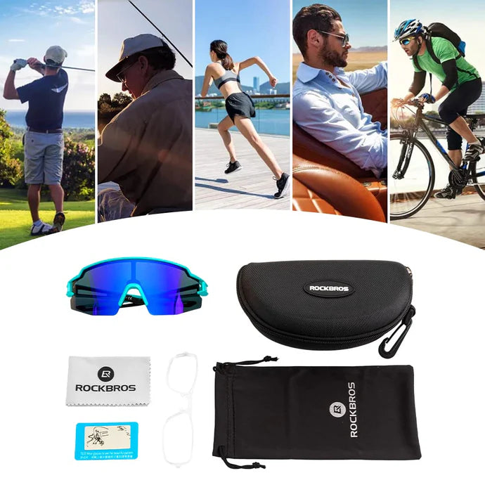 ROCKBROS polarized cycling sunglasses with UV protection for men and women
#Color_Blue