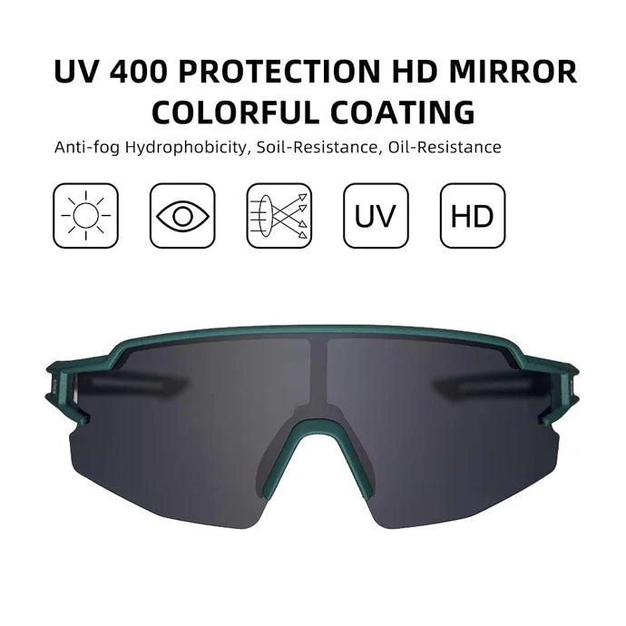 ROCKBROS polarized cycling sunglasses with UV protection for men and women
#Color_Green Gray
