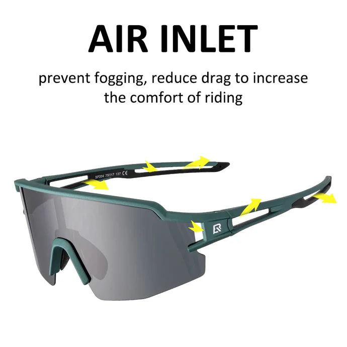 ROCKBROS polarized cycling sunglasses with UV protection for men and women
#Color_Green Gray