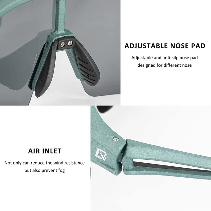 ROCKBROS polarized cycling sunglasses with UV protection for men and women
#Color_Green Gray