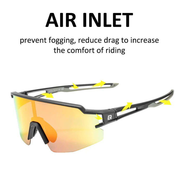 ROCKBROS polarized cycling sunglasses with UV protection for men and women
#Color_Black Yellow