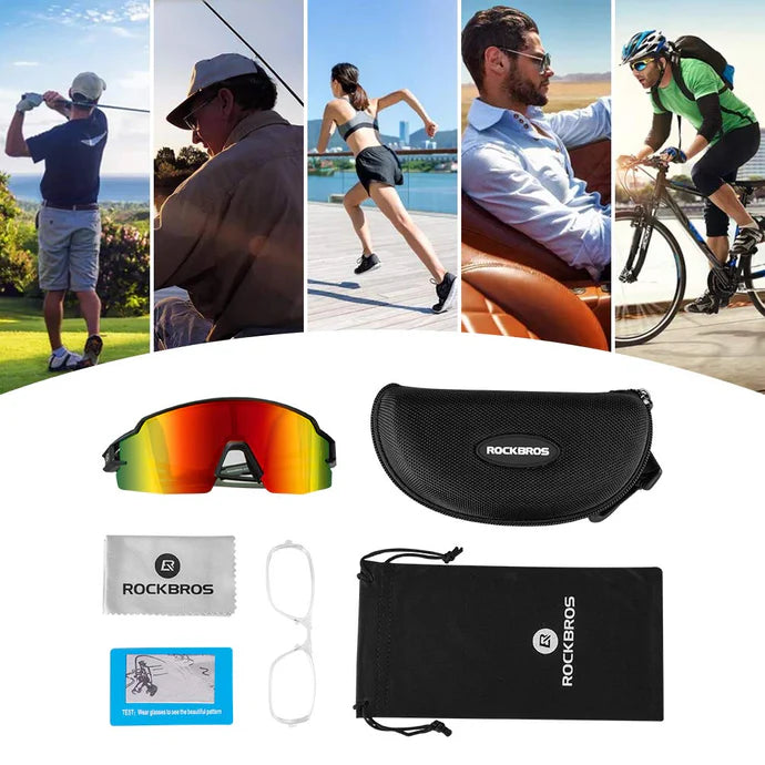 ROCKBROS polarized cycling sunglasses with UV protection for men and women
#Color_Black Yellow