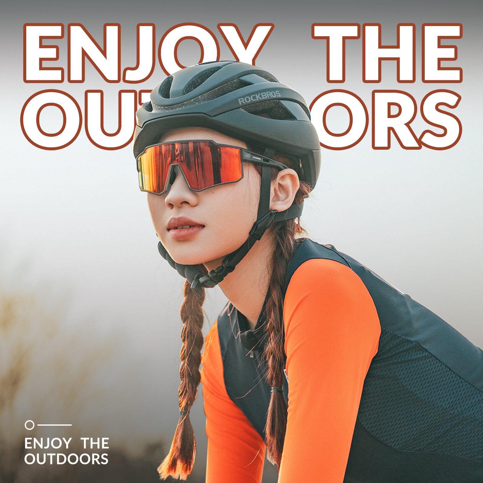 ROCKBROS polarized cycling sunglasses with UV400 protection lightweight TR90 sports eyewear
#Color_Black