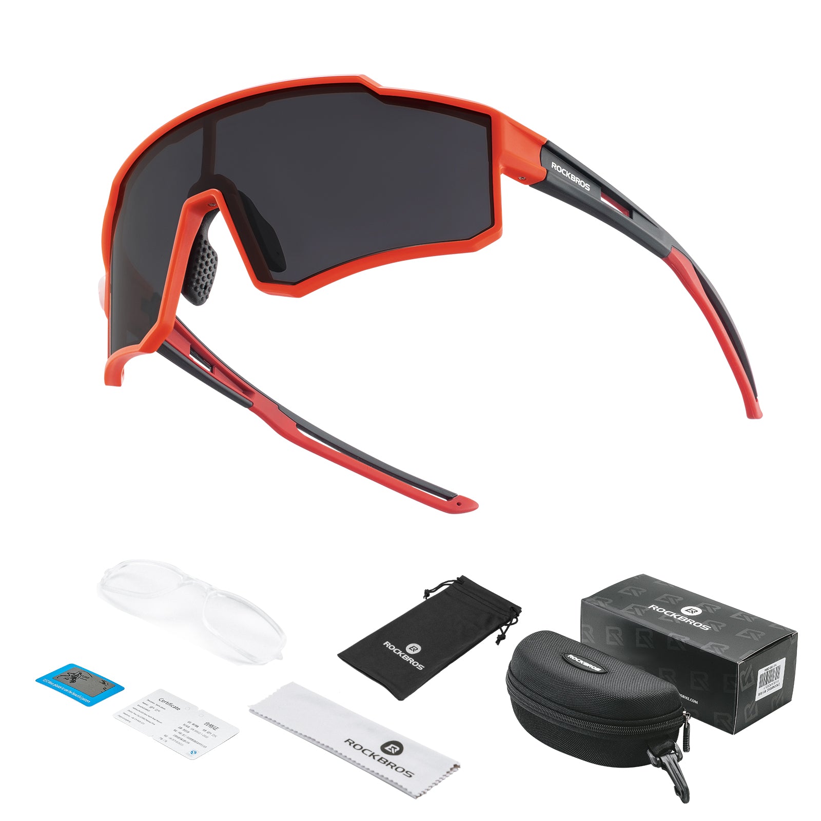 ROCKBROS polarized cycling sunglasses with UV400 protection lightweight TR90 sports eyewear
#Color_Red