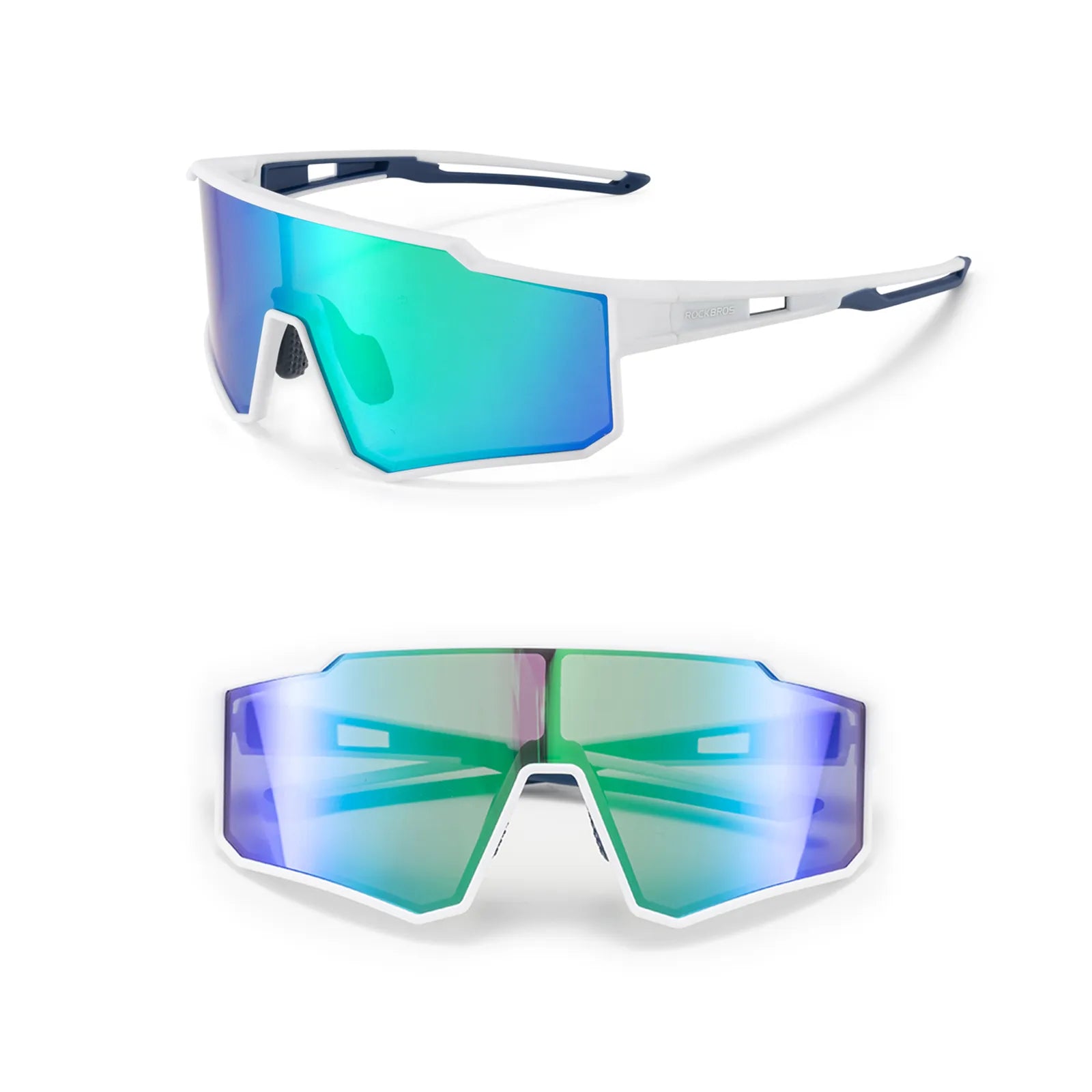 ROCKBROS polarized cycling sunglasses with UV400 protection lightweight TR90 sports eyewear
#Color_White