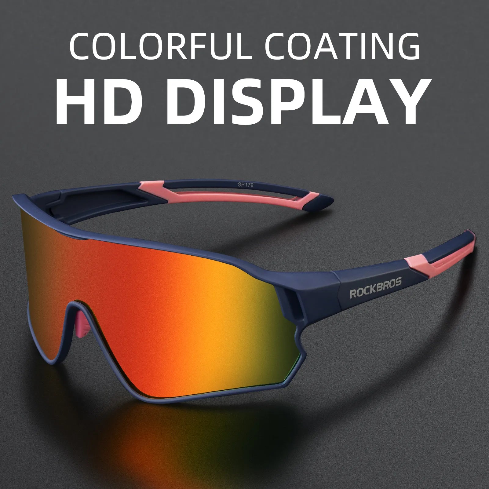 ROCKBROS cycling sunglasses polarized with UV protection for outdoor riding
#Color_Pink