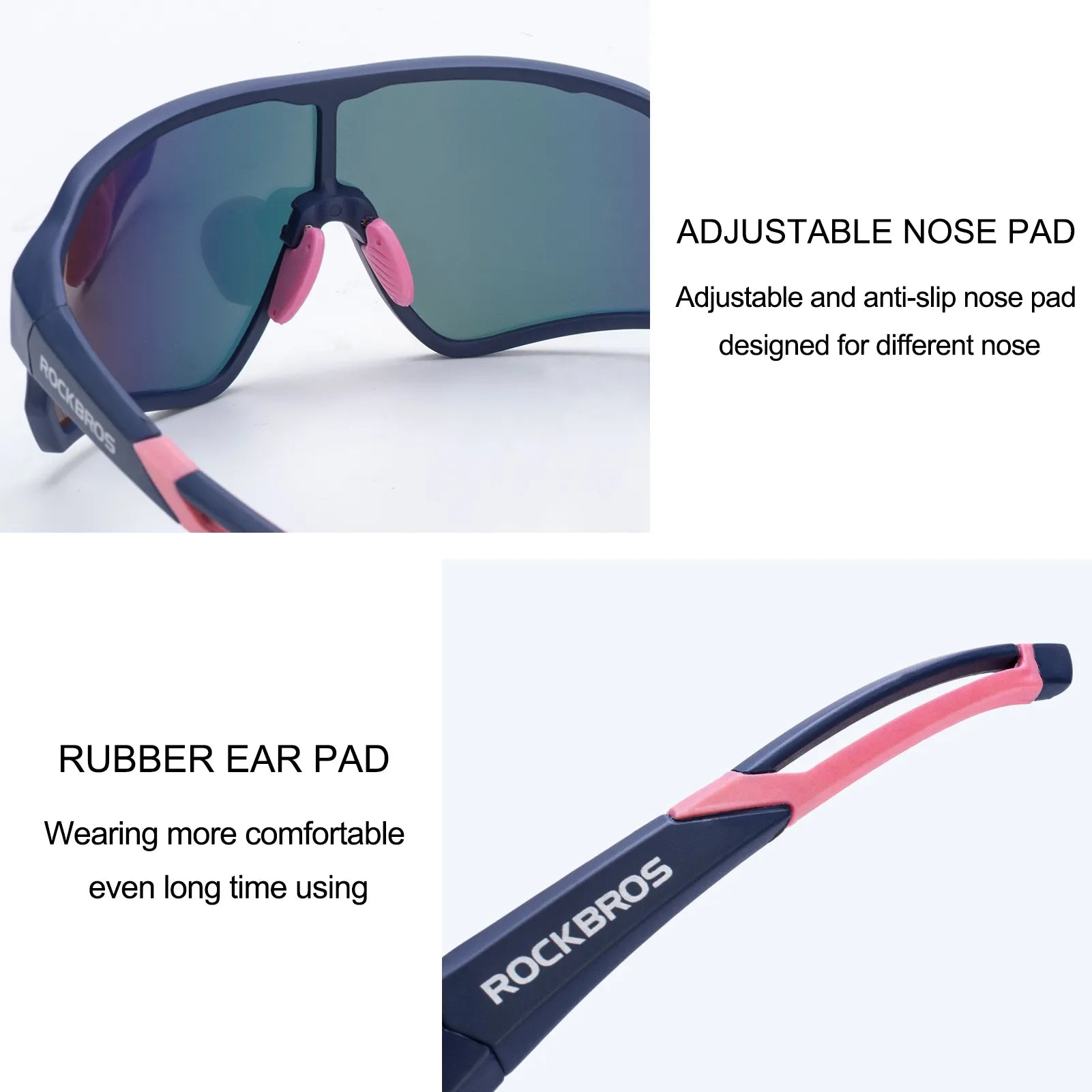 ROCKBROS cycling sunglasses polarized with UV protection for outdoor riding
#Color_Pink