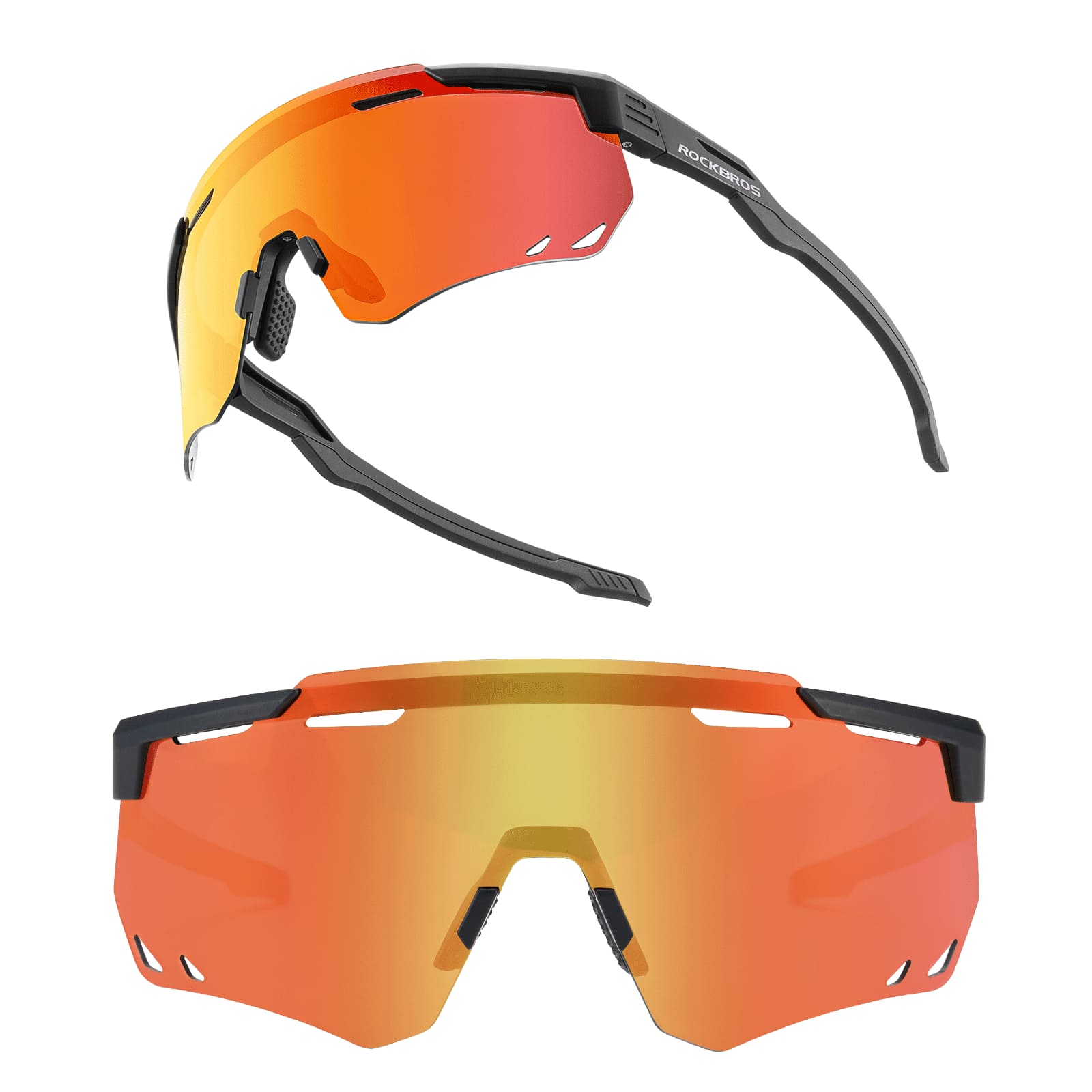 ROCKBROS Polarized Sports Glasses – Lightweight, Durable, and Myopia-Friendly for Cycling and Outdoor Activities
#Color_Black
