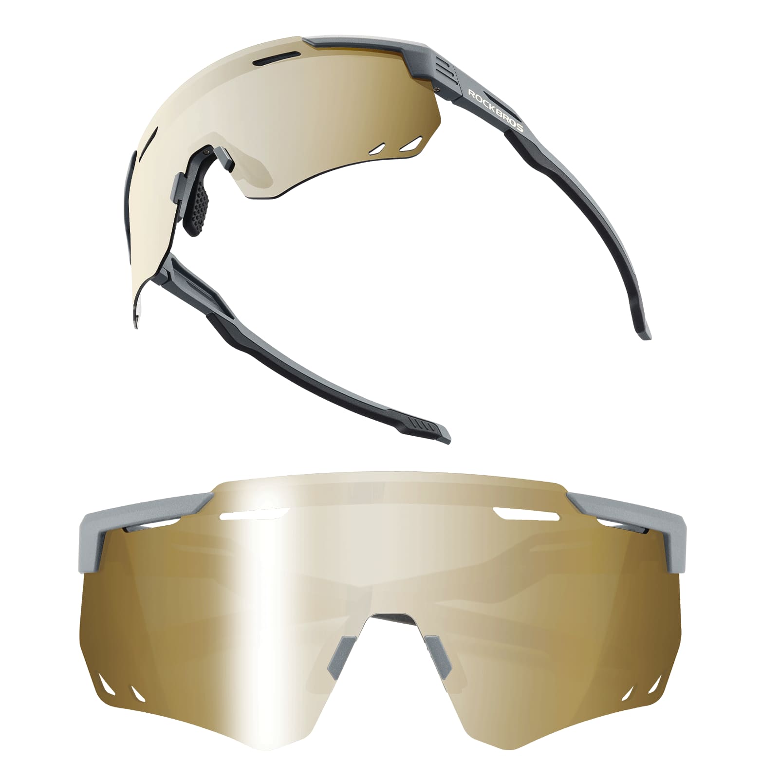 ROCKBROS Polarized Sports Glasses – Lightweight, Durable, and Myopia-Friendly for Cycling and Outdoor Activities
#Color_Gray
