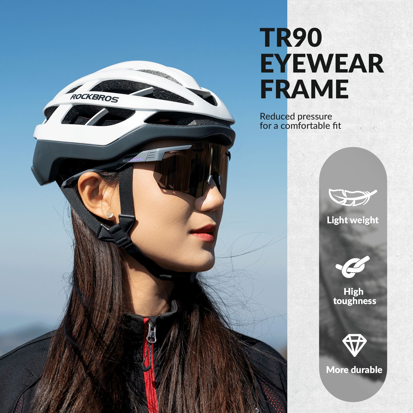ROCKBROS Polarized Sports Glasses – Lightweight, Durable, and Myopia-Friendly for Cycling and Outdoor Activities
#Color_Gray