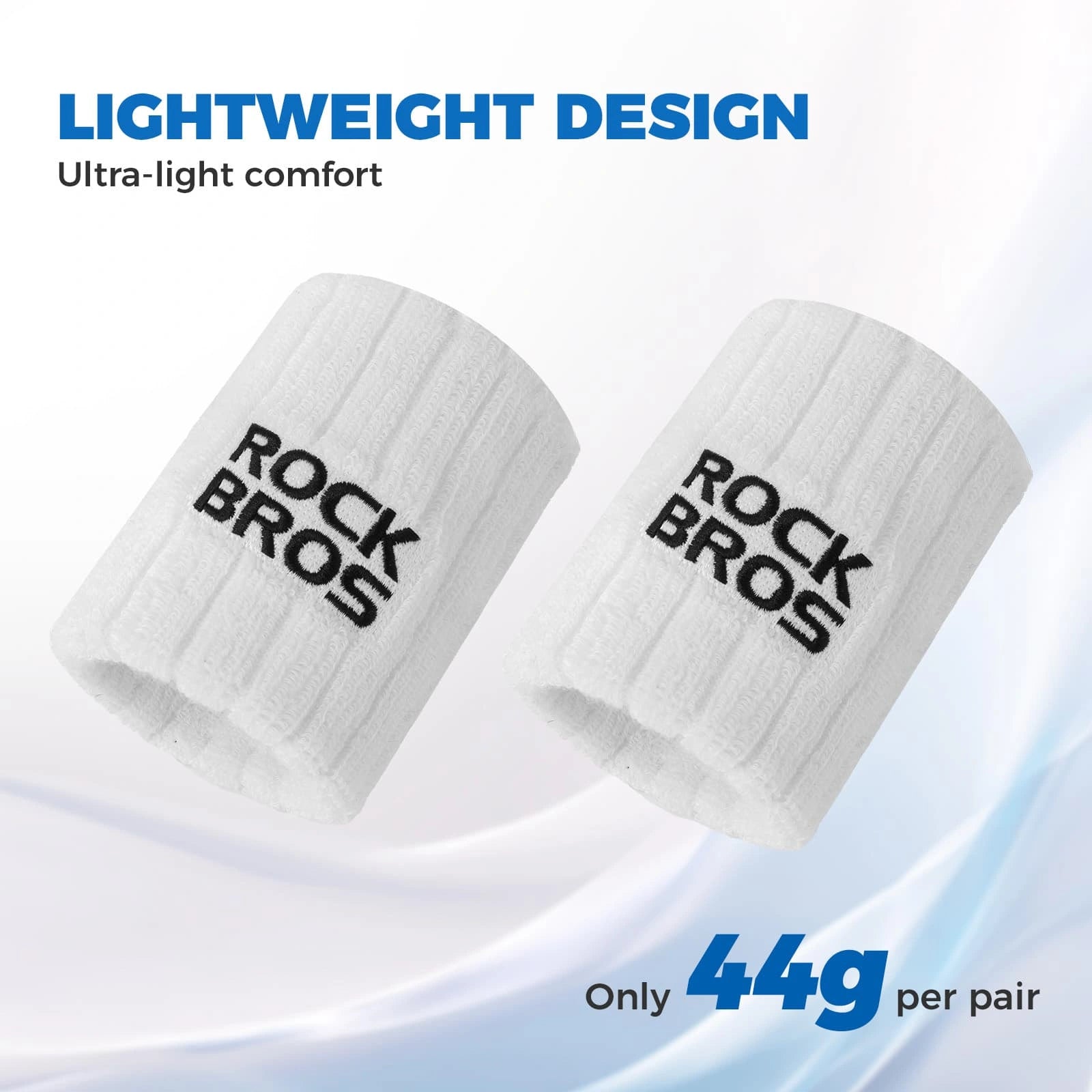 ROCKBROS Polyester-Cotton Sports Wristband with Sweat-Absorbing Fabric and Wrist Support for Daily Sports
#Color_White