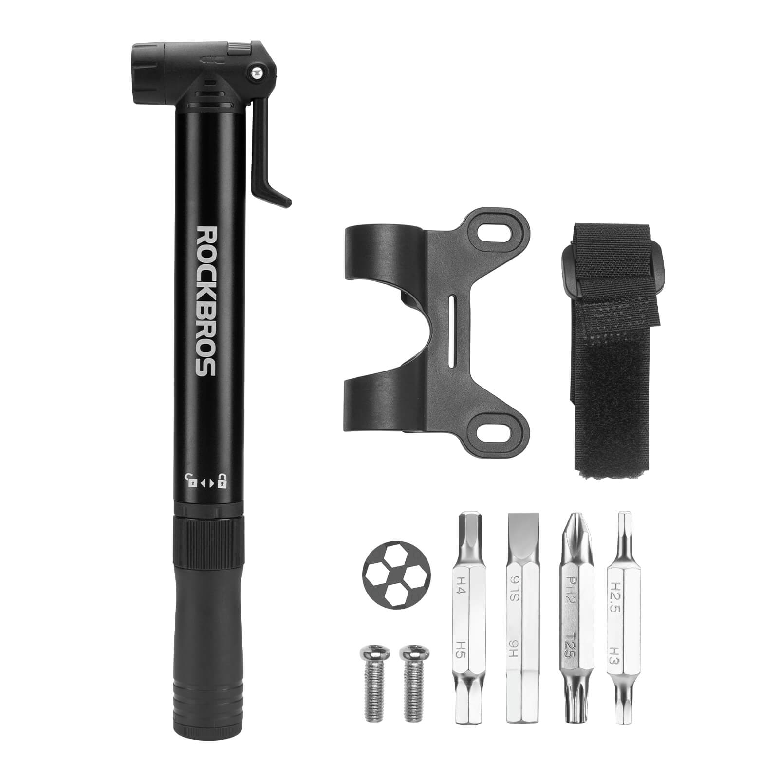 ROCKBROS portable bike pump with 80 PSI high pressure