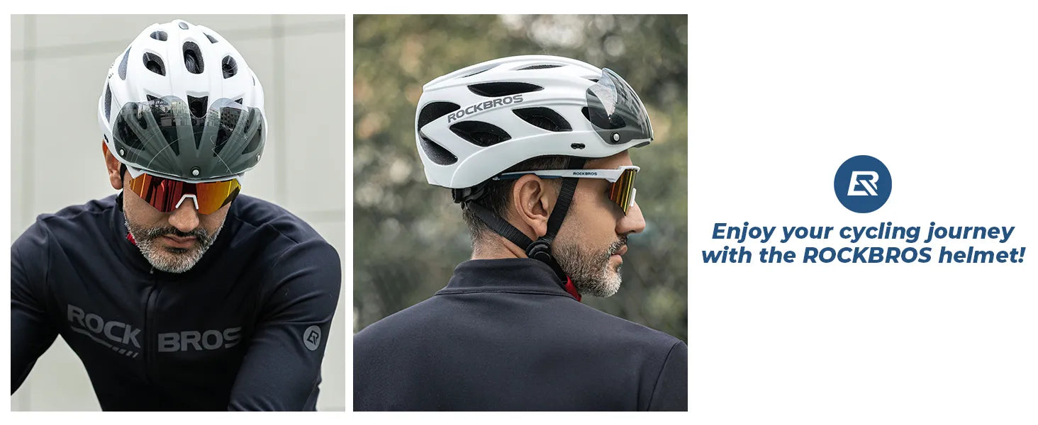 ROCKBROS Pottier Bike Helmet with Visor and Magnetic Goggles