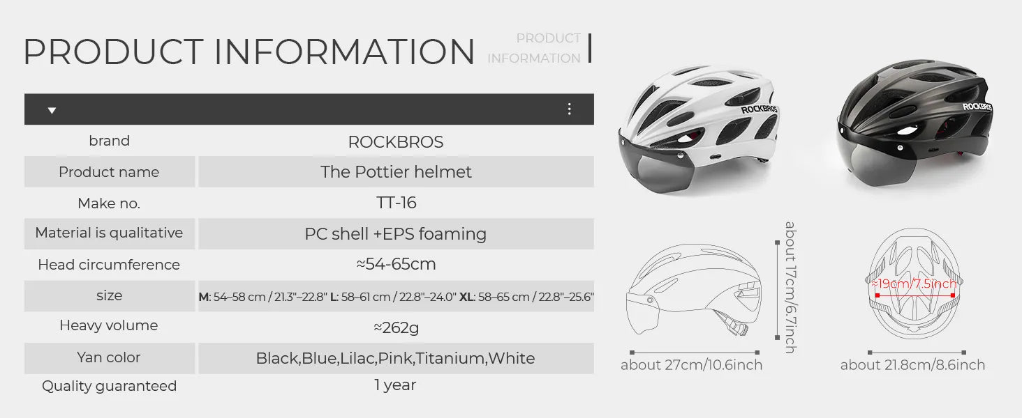 Cycling Helmet with Adjustable Goggles, Lightweight & Safe