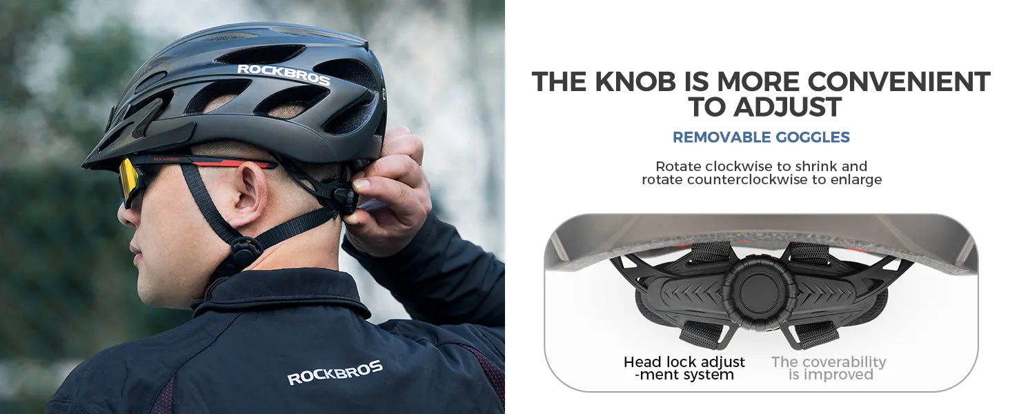 ROCKBROS Pottier Bike Helmet with Visor and Magnetic Goggles