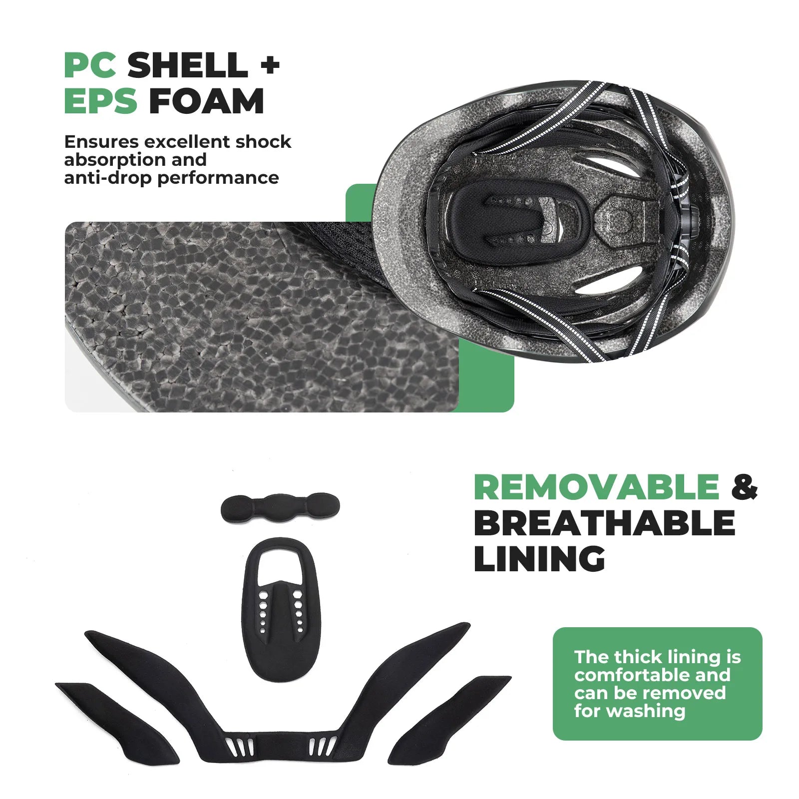 ROCKBROS Pottier Bike Helmet with PC Shell and EPS Protection