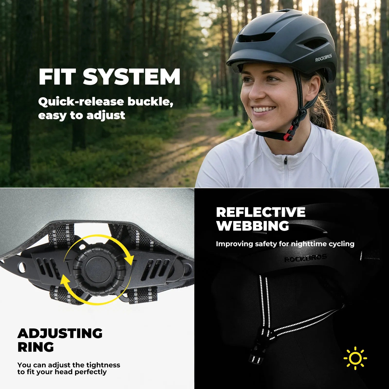 ROCKBROS Pottier Bike Helmet with PC Shell and EPS Protection