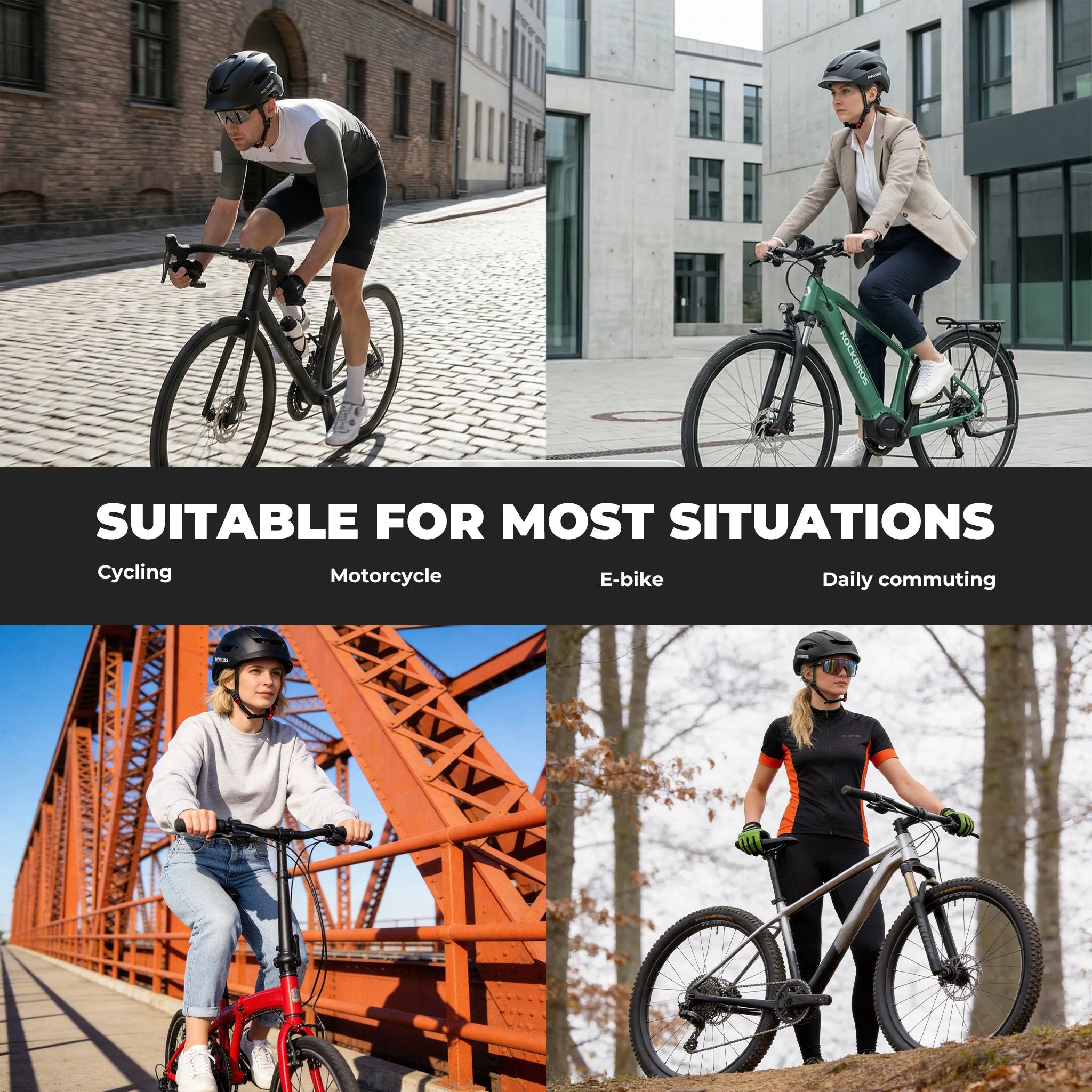 ROCKBROS Pottier Bike Helmet with PC Shell and EPS Protection