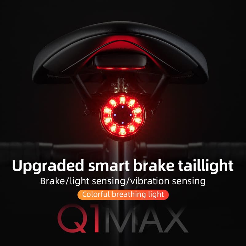 ROCKBROS Q1-MAX Upgraded LED Bike Taillight with Multi-Sensing Technology for Road Safety