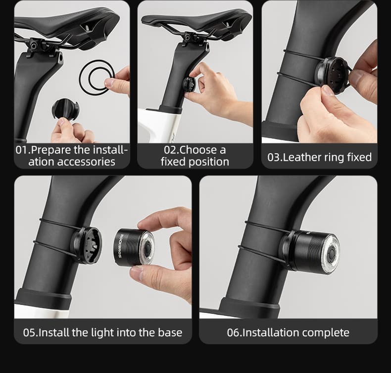ROCKBROS Q1-MAX LED Bike Taillight with Flexible Dual Bracket Installation for All Seat Tubes
