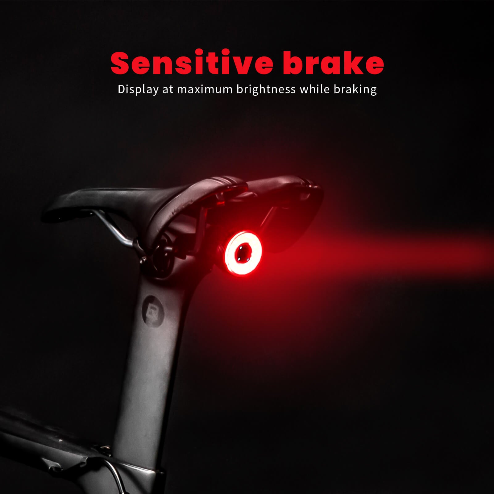 ROCKBROS smart brake sensing bike tail light with LED and waterproof design