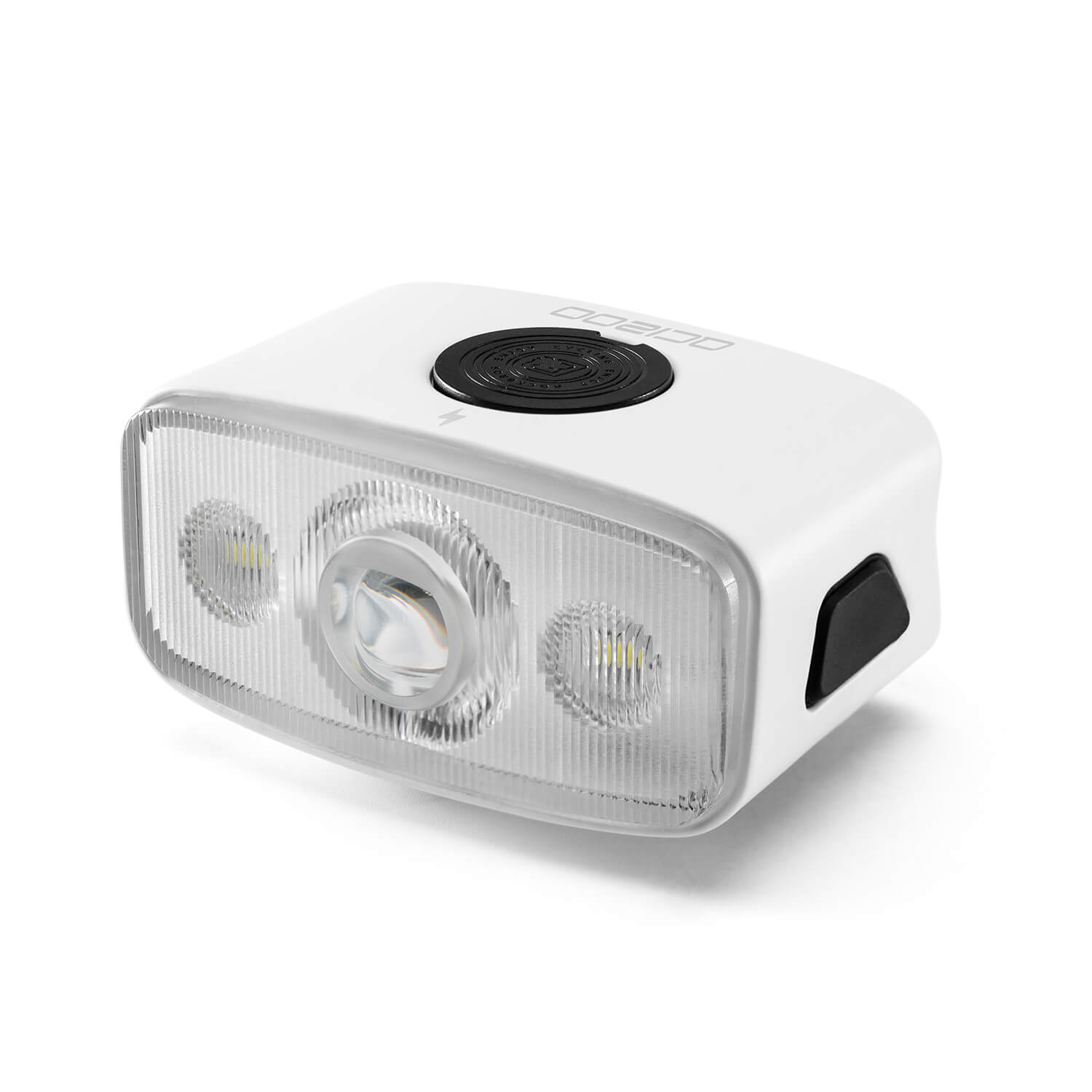 ROCKBROS QC1200LM rechargeable bike headlight with high-intensity 5050 20W LED.
#Color_White