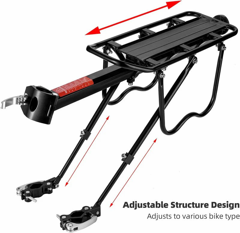 ROCKBROS universal aluminum quick release seatpost bike rack, 115lbs heavy duty capacity.