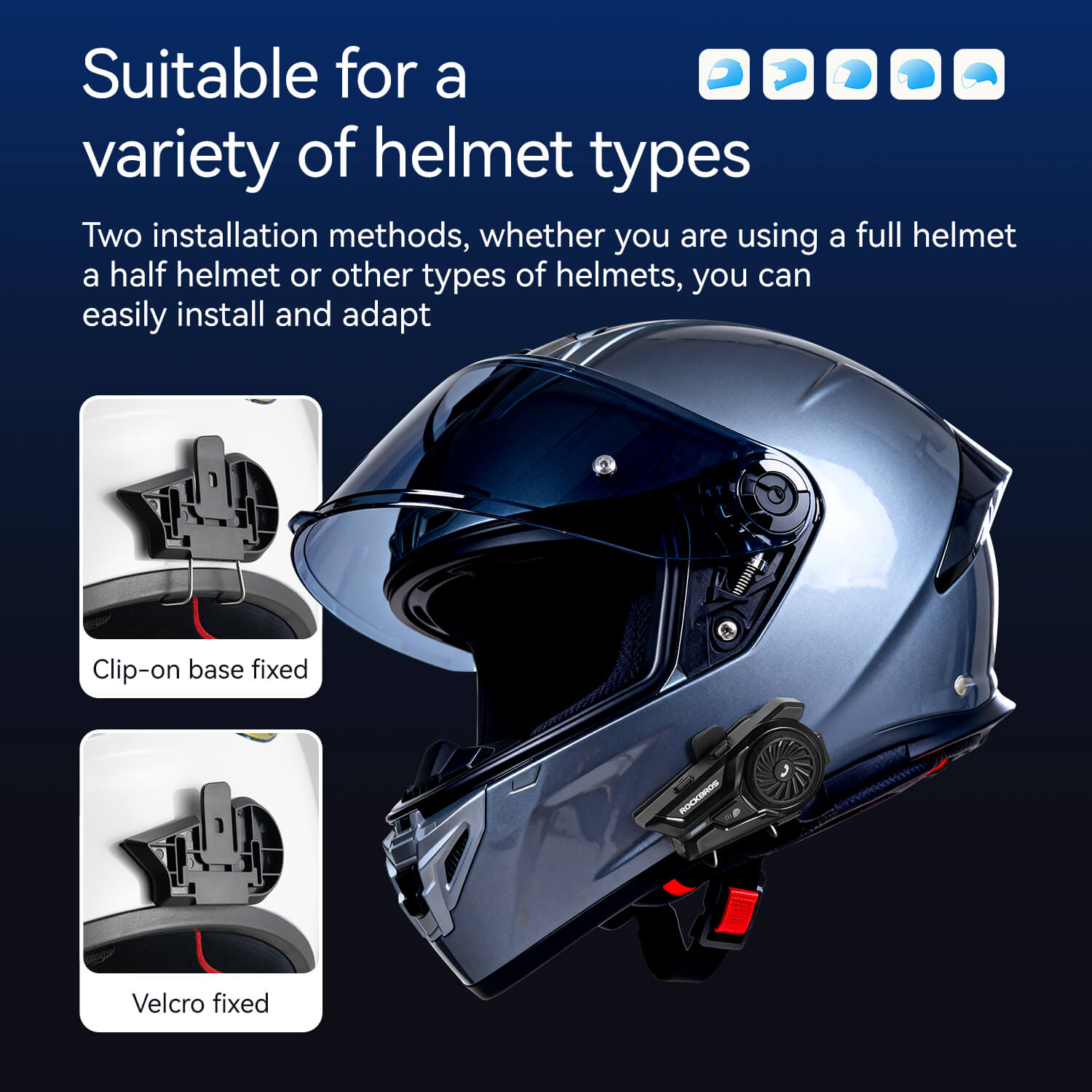 ROCKBROS R1 Motorcycle Helmet Bluetooth Headset ROCKBROS R1 Motorcycle Helmet Bluetooth Headset
