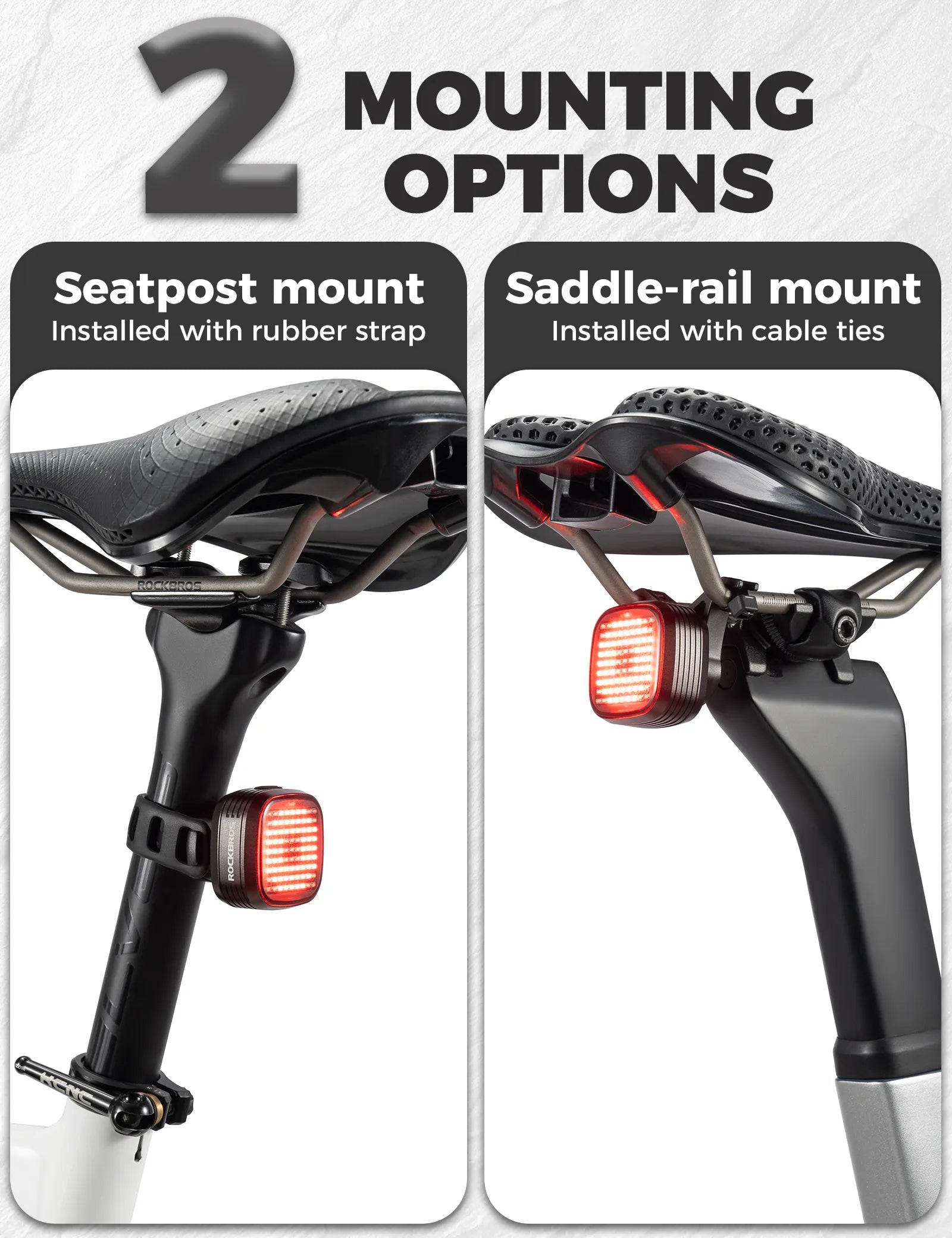 ROCKBROS R7 synchronized bike tail light with smart brake sensing and automatic light detection