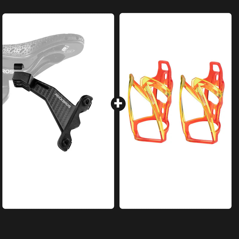 ROCKBROS Rear Saddle Bottle Cage Bundle for Dual Hydration Setup
#Color_Black Red