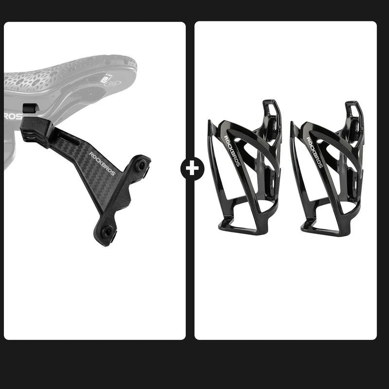 ROCKBROS Rear Saddle Bottle Cage Bundle for Dual Hydration Setup
#Color_Black