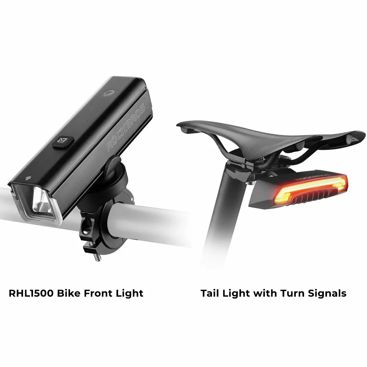 RHL1500 Bike Front Light + Laser Turn Signal Tail Light Set