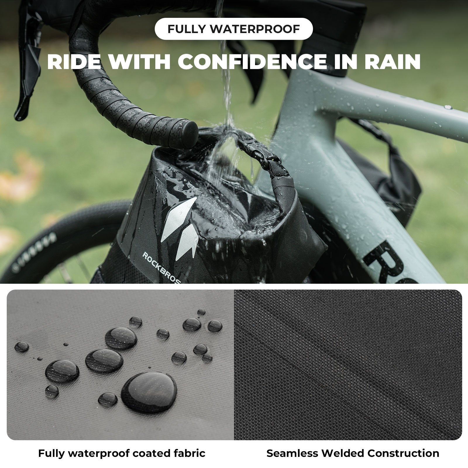 ROCKBROS RideMate Fork Bag with Seamless High-Frequency Welding for Full Waterproofing