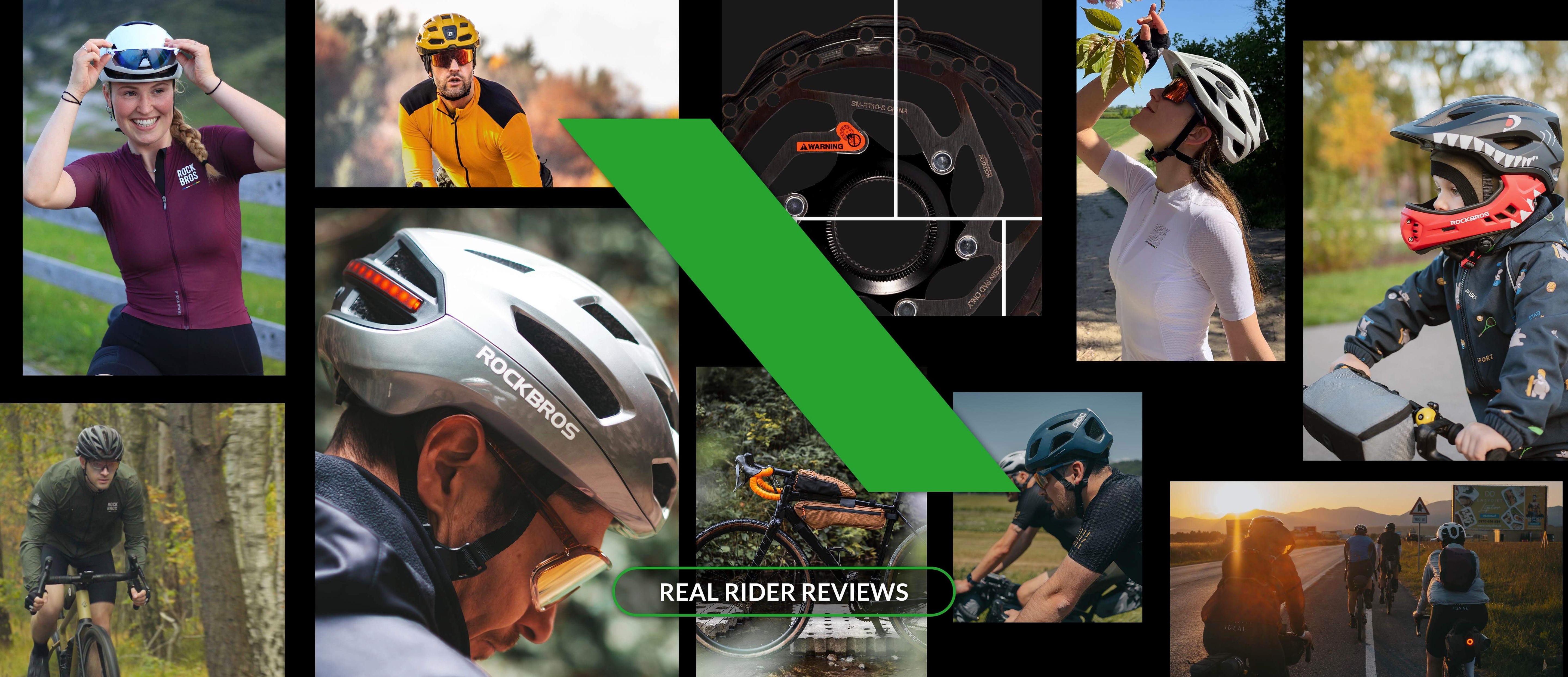 Real cyclist using ROCKBROS gear showing customer reviews and riding experience
