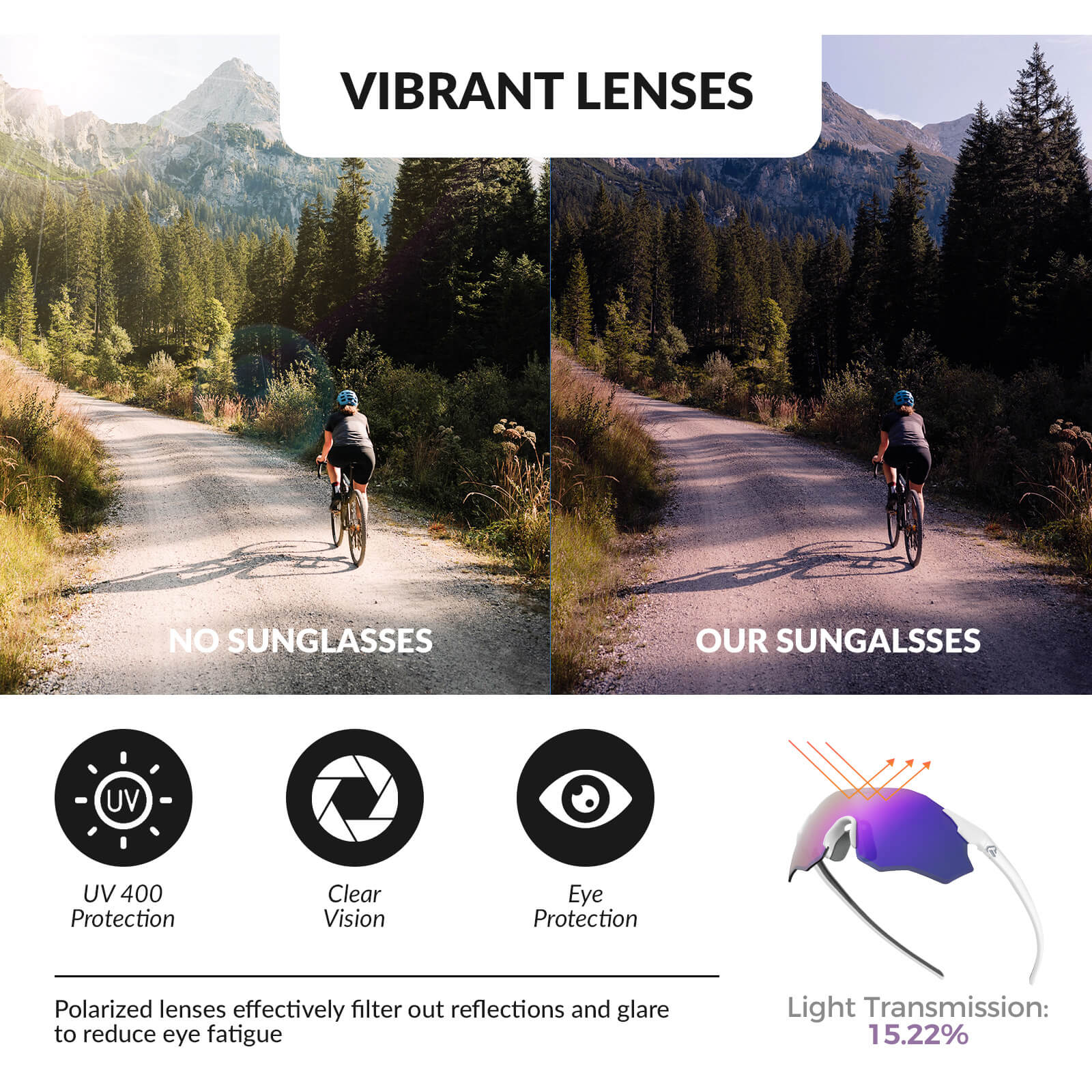 ROCKBROS rimless polarized cycling glasses for outdoor sports
#Color_Purple