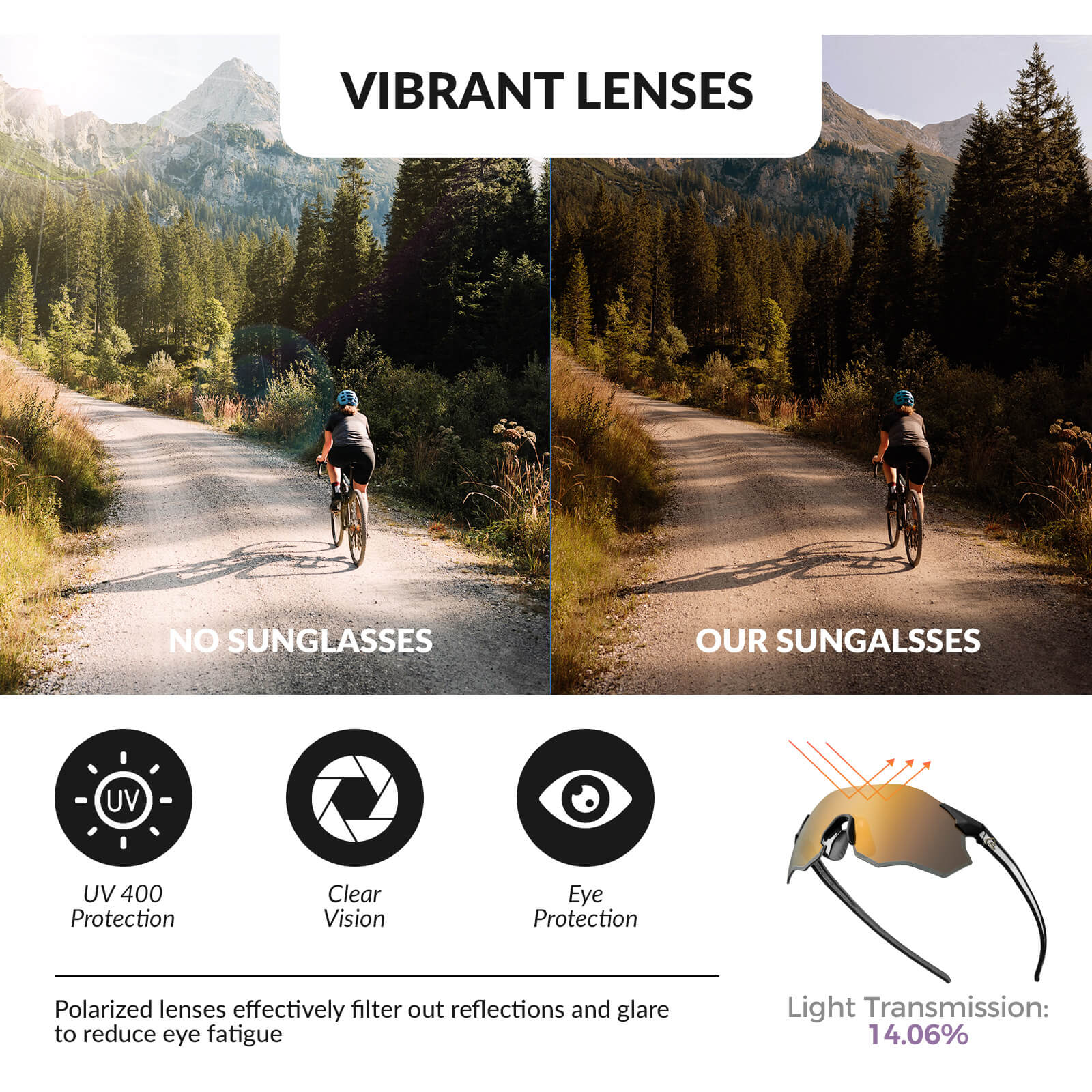 ROCKBROS rimless polarized cycling glasses for outdoor sports
#Color_Gold