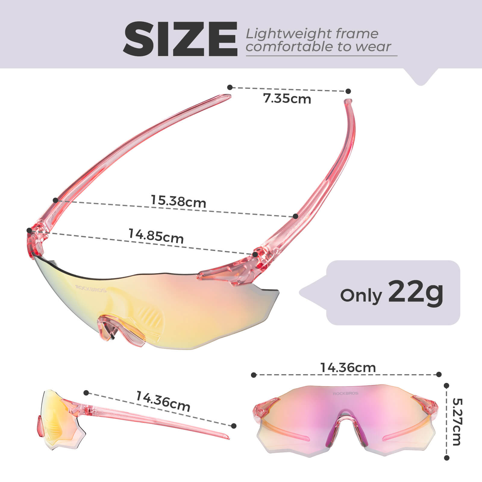 ROCKBROS rimless polarized cycling glasses for outdoor sports