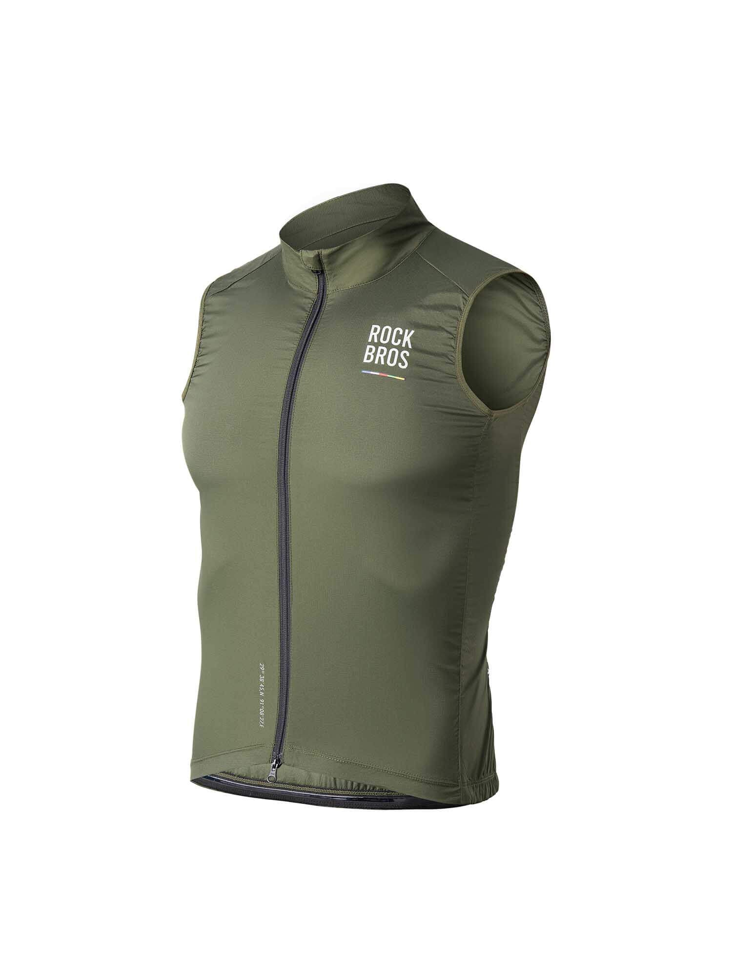ROCKBROS ROAD-TO-SKY lightweight windproof cycling vest for road biking
#Color_Army Green