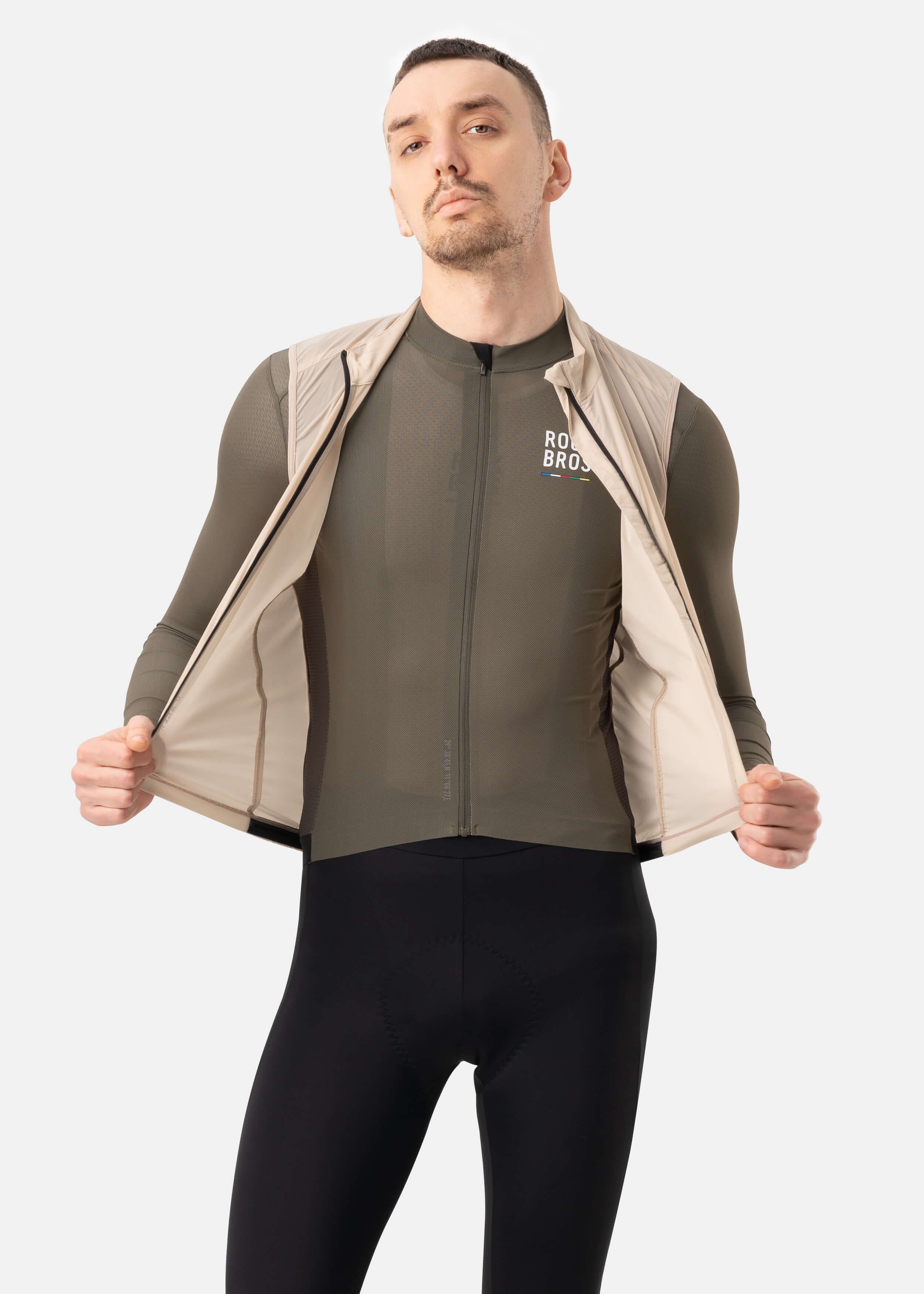ROCKBROS ROAD-TO-SKY lightweight windproof cycling vest for road biking
#Color_Khaki