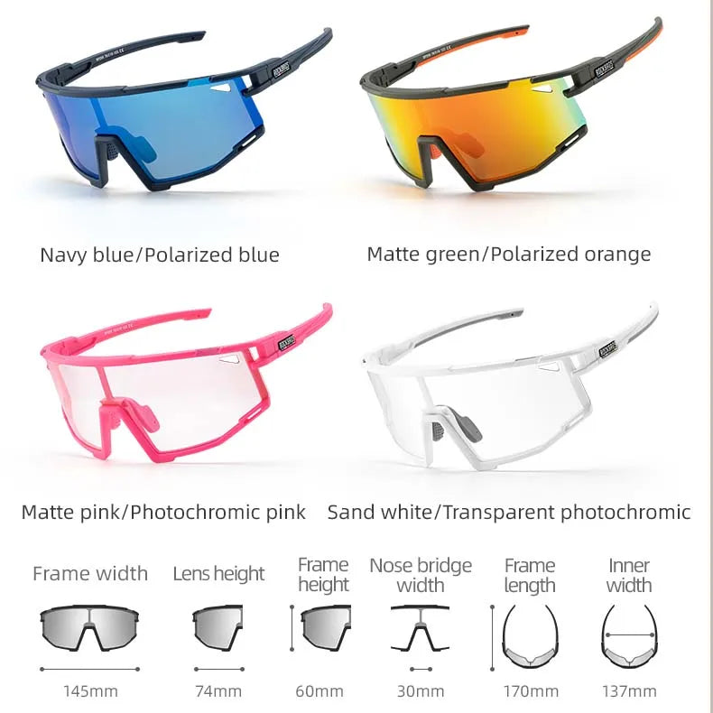 ROCKBROS Road to Sky photochromic cycling sunglasses with UV400 protection lightweight TR90 frame