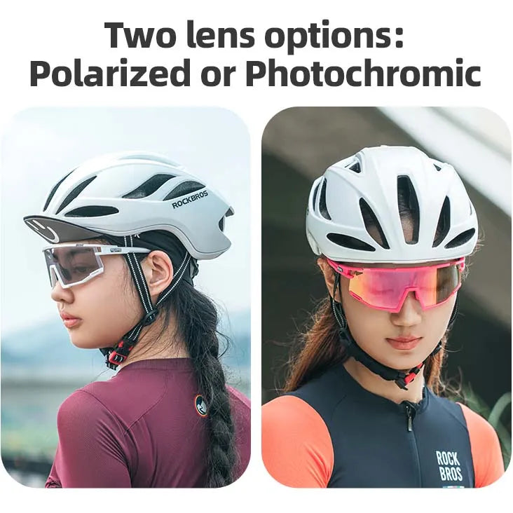 ROCKBROS Road to Sky photochromic cycling sunglasses with UV400 protection lightweight TR90 frame