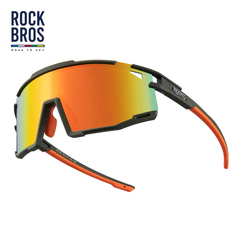 ROCKBROS Road to Sky polarized sports sunglasses with UV400 protection lightweight TR90 frame
#Color_Orange